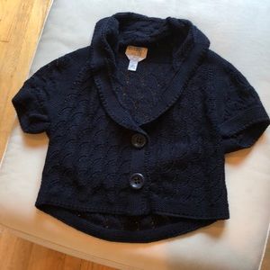 Talbots Navy Scalloped Cardigan